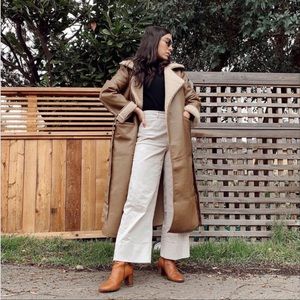 Oak + Fort Brown Faux Leather Coat